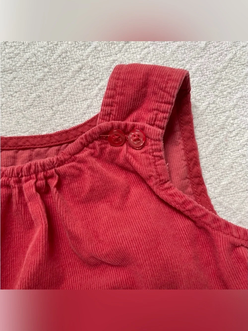 GAP Baby Pink Corduroy Sleeveless Overall Dress with Shoulder Buttons